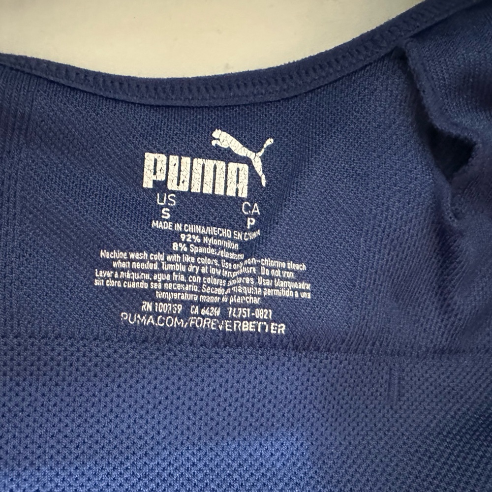 Puma Deep Royal Blue Seamless Convertible Sports Bra Small Athletic Activewear - Picture 5 of 6